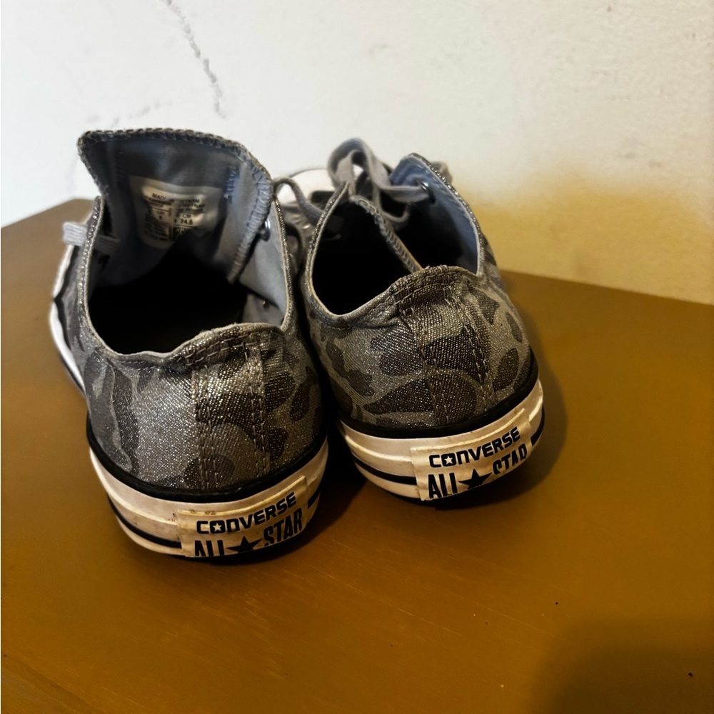 Converse Kids Silver and Gray Sneakers - Picture 3 of 6